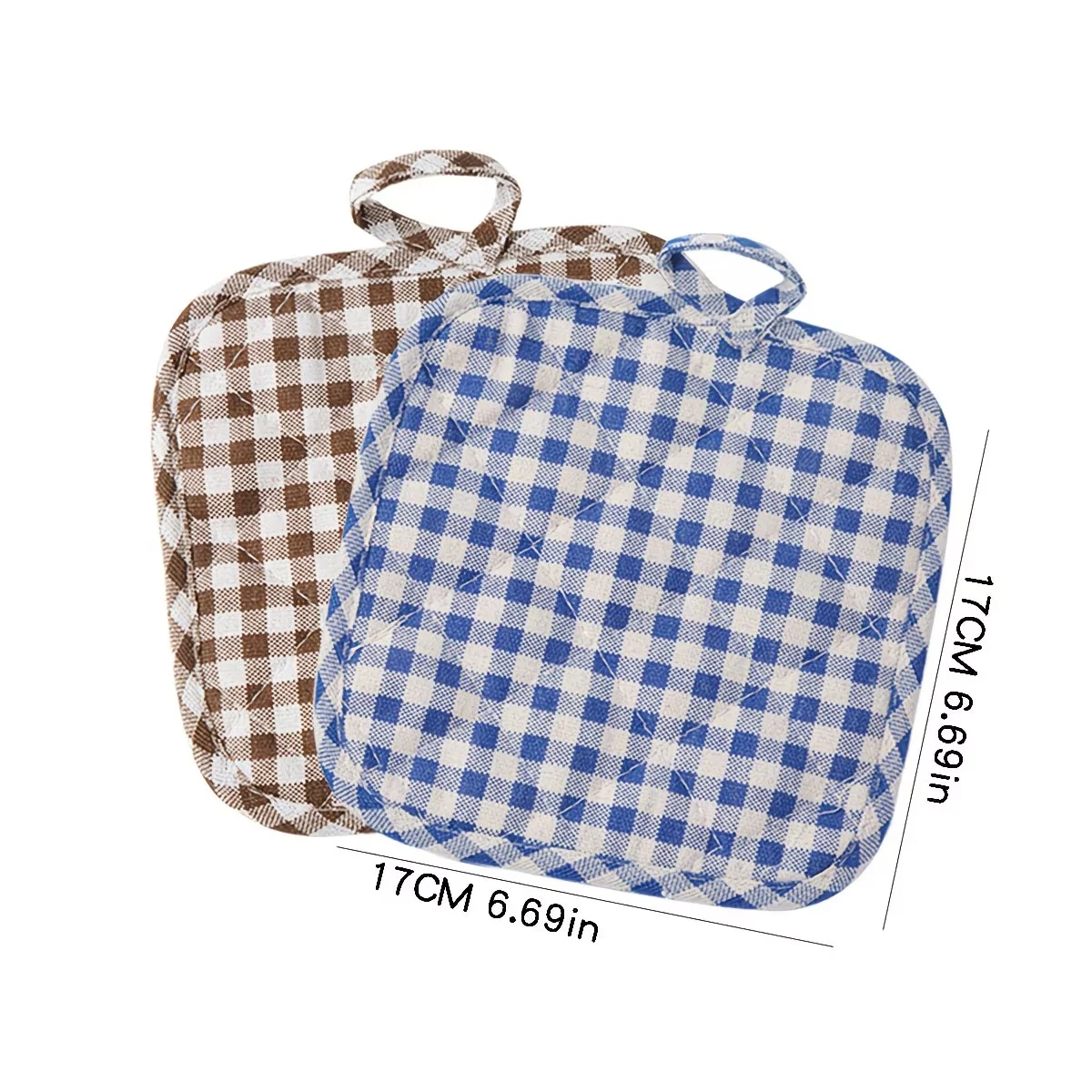 2pcs Cotton Linen Heat Resistant Placemats Exquisite Stitching Dishwasher Safe Microwave Oven Glove Table Mat Dinner Table