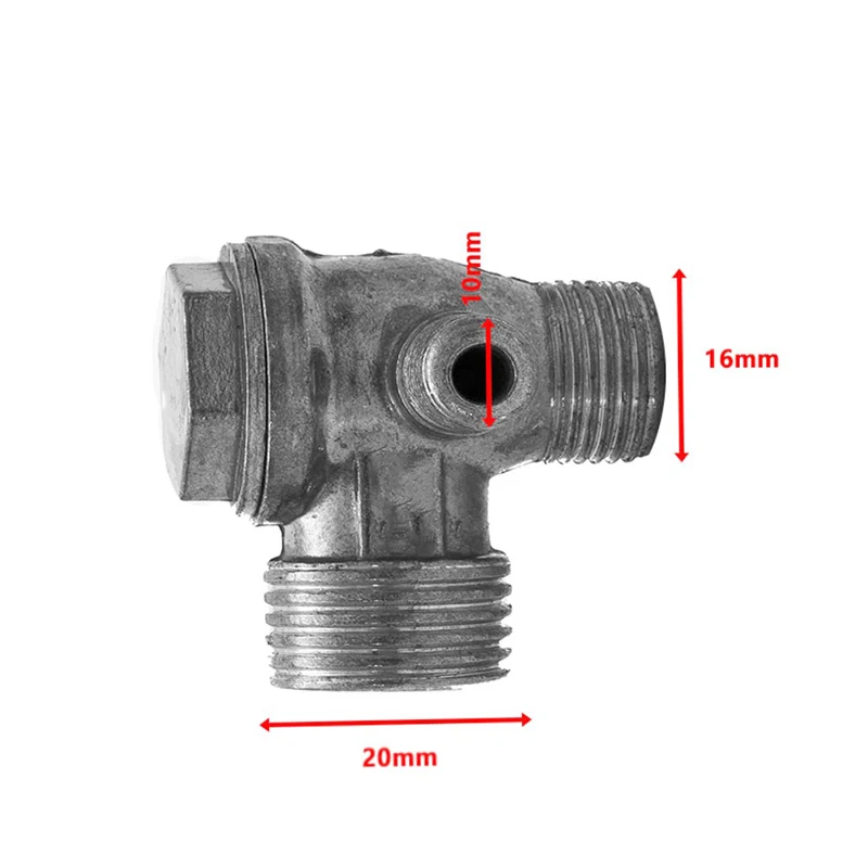 1PC 3-Port Aluminum Alloy Male Thread Check Valve Connector Tool For Air Compressor Check Value For Power Tool Parts