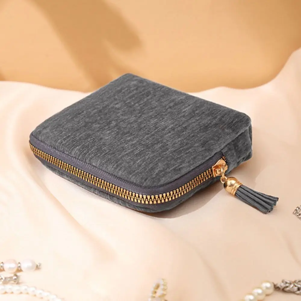 ジッパー付きジュエリー収納バッグ、多機能大型ジュエリーオーガナイザー、カジュアルなフランネル製傷防止ジュエリーバッグ、新デザイン