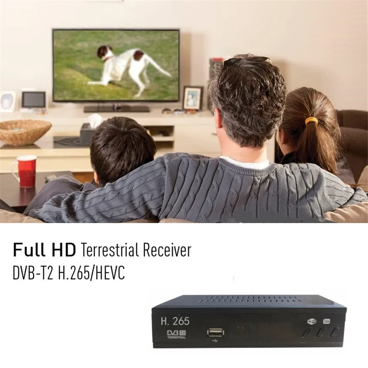 DVB T2 HEVC 265 Цифровой ТВ-тюнер DVB-T2 H.265 1080P HD-декодер USB Приемник для термоприемника ТВ-приставка с вилкой европейского стандарта