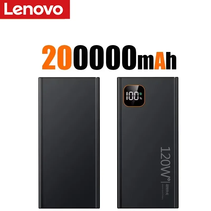 Lenovo 500000 mAh tragbare Powerbank 120 W, superschnelles Laden, große Kapazität, externes Batterieladegerät, Powerbank für Xiaomi iPhone