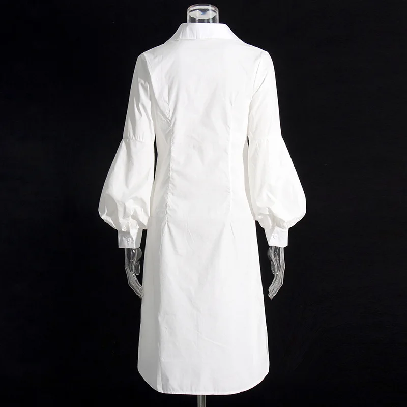 

Small Niche Light Mature Style Shirt Skirt 2025 Spring New Fashion Sleeved Waist Slimming Solid Color Long Dress For Women