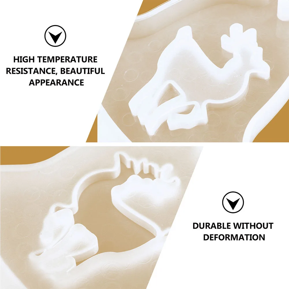 

4 Pcs Reverse Mould Christmas Hanging Pendant Mold Tag Making Xmas Ornament White Silicone