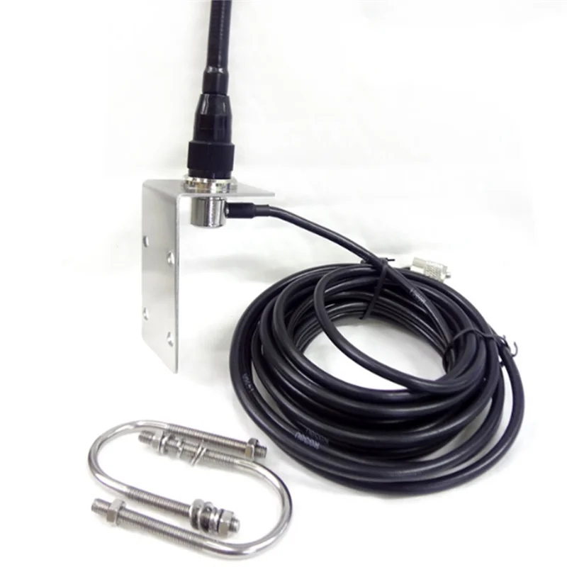 New VHF Marine Antenna 156-163Mhz Rubber Waterproof Mast Aerial with 5M RG-58 Cable for Boat Sailboat Yacht