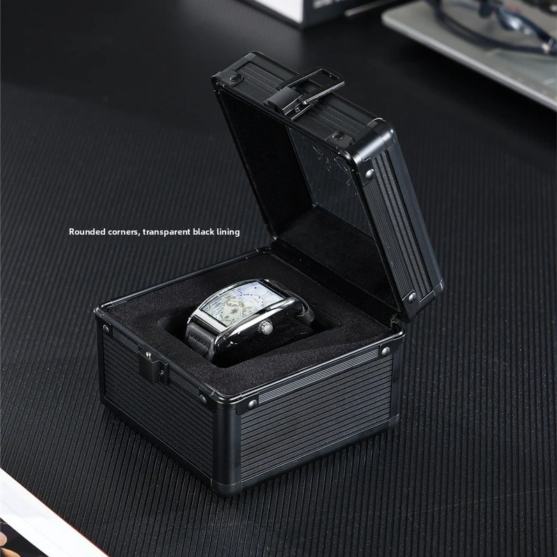 

New Exquisite High End Aluminum Alloy Watch Box Transparent Glass Watch Display Box Mechanical Watch Storage Box Watch Home Use