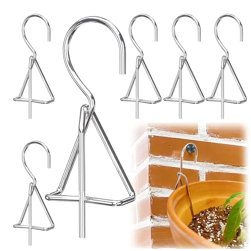 

Набор из 6 держателей для цветочных горшков, зажимы для глиняных горшков, подвесные кашпо, крючки для подвешивания растений, подвесы для горшков из нержавеющей стали