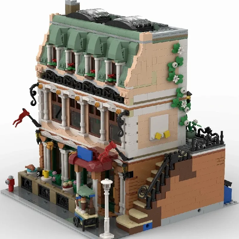 Juego de edificios para casa de cafetería, arquitectura de tienda de ciudad, conjunto de bloques de construcción Modular, Kit de modelo, juguetes creativos DIY, regalo, 2693 Uds.