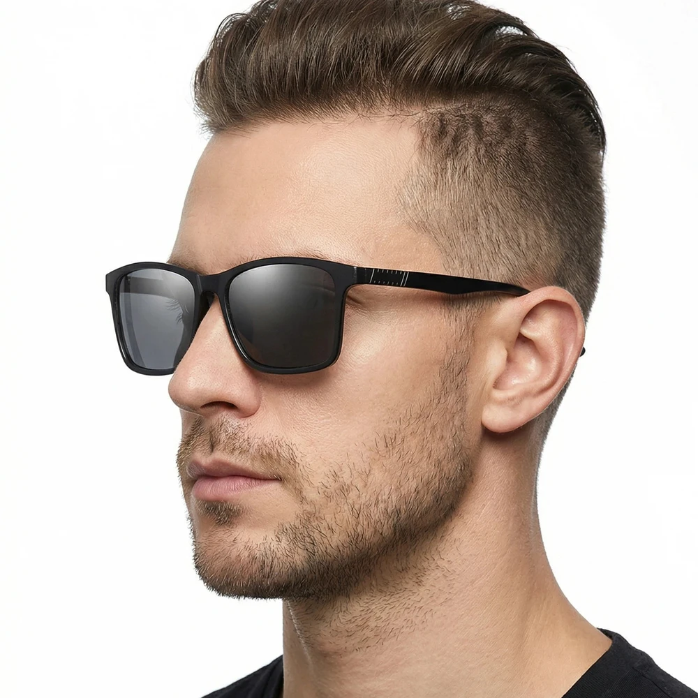 

Легкие мужские солнцезащитные очки TR90, классические квадратные поляризованные солнцезащитные очки для мужчин, высококачественные очки для вождения, уличные оттенки UV400