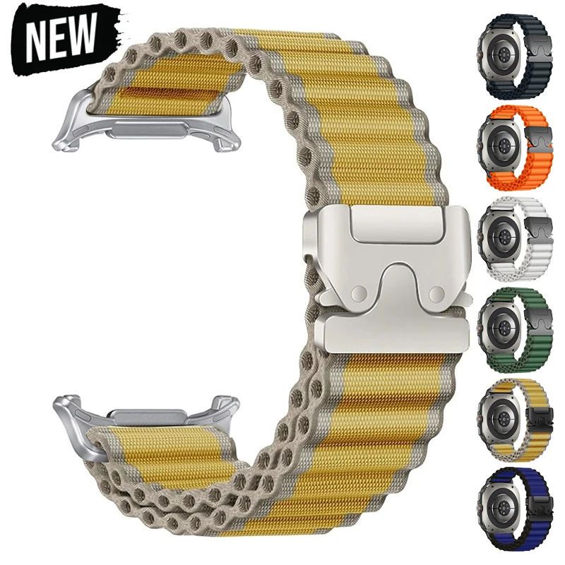 Nylon-Schlaufenarmband für Samsung Galaxy Watch Ultra 2025, 47 mm, Sportarmband für Galaxy Watch 8 40/44 mm, 8 klassisches 46-mm-Bandarmband
