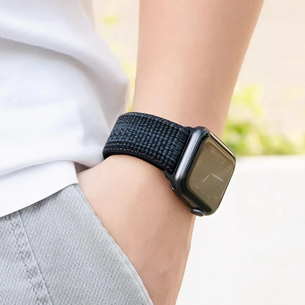 1/2 pièces bracelets à boucle Sport pour bracelet de montre Apple 40mm 42mm 45mm 44mm 46mm bracelet en Nylon correa iWatch série 11 10 9 8 Ultra2 3SE