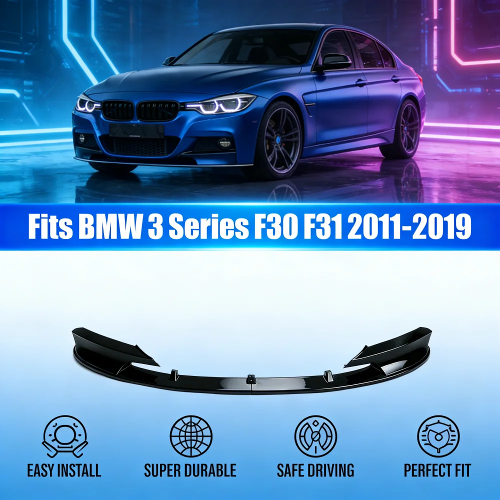 Pour BMW Série 3 F30 F31 2011-2019, lèvre de pare-chocs avant, design en 2 pièces, séparateur amovible, installation DIY, protection anti-rayures de la carrosserie