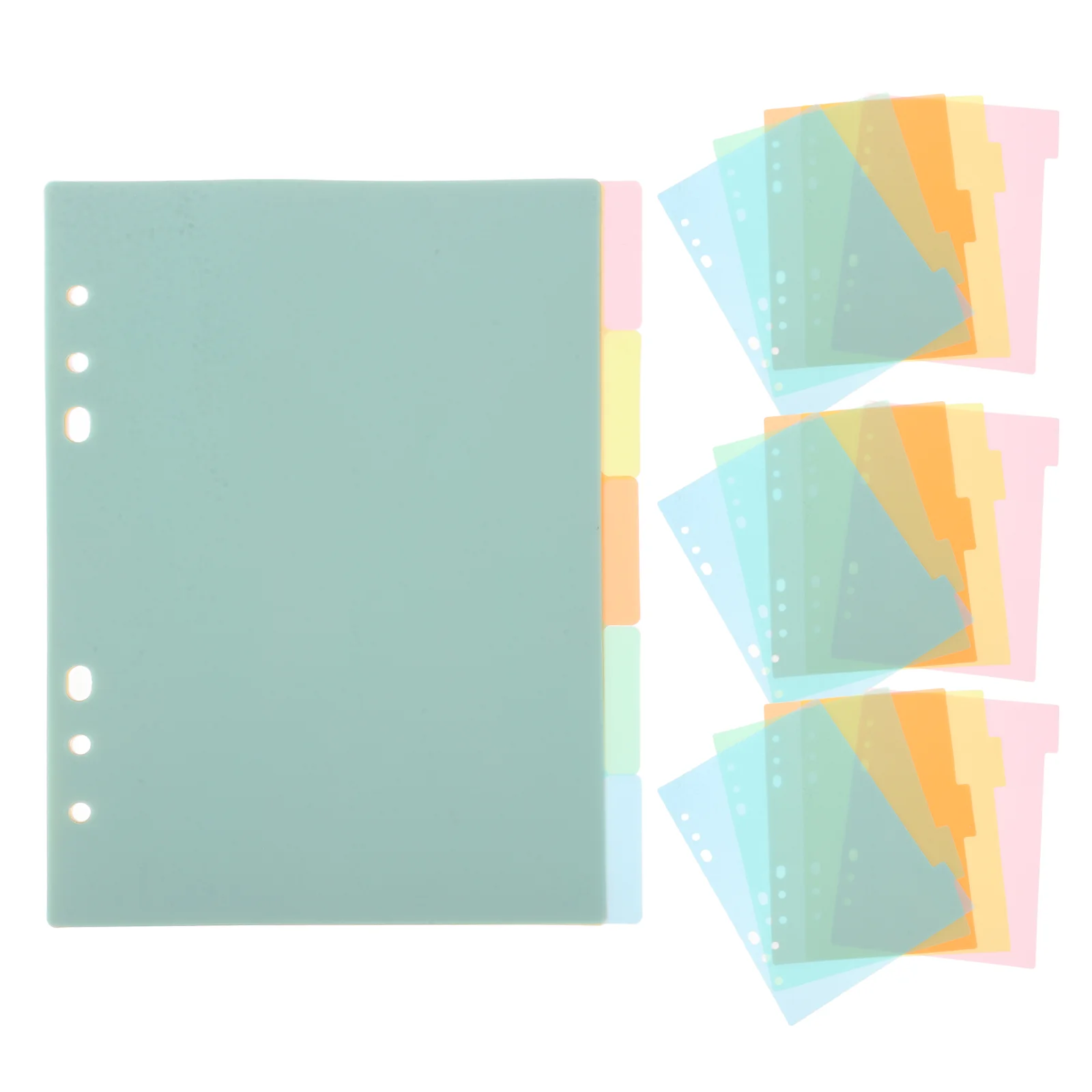 

20 Pcs Partition Board Loose Leaf Insert Page A5 Binder Dividers The Notebook Plastic with Tabs Dividing Line Folder