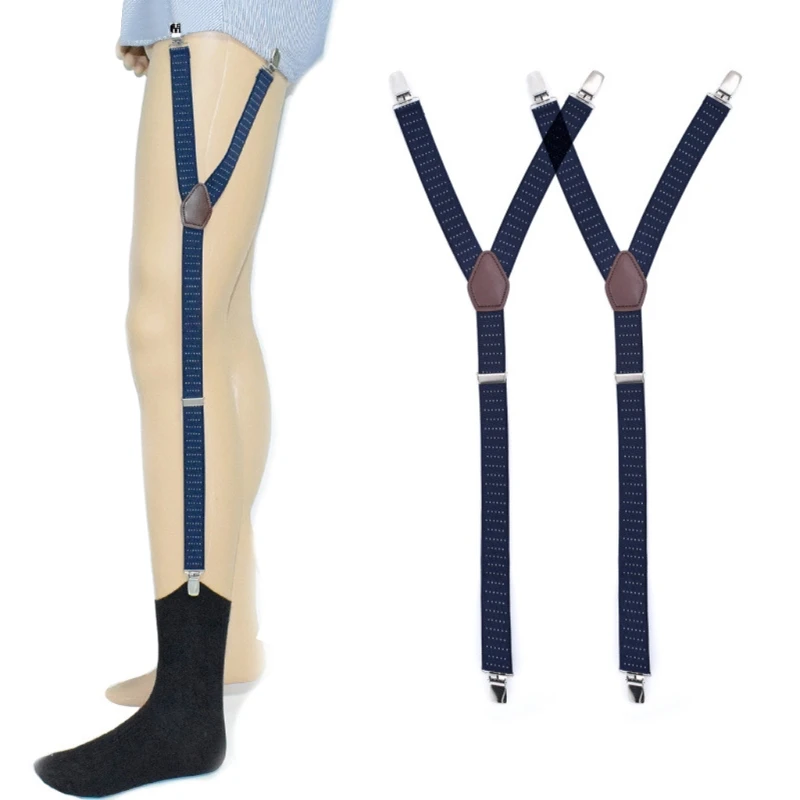 Nam Áo Sơ Vẫn Giữ Suspender Co Giãn Điều Chỉnh Sọc Dây Đeo Tất Chống Trơn Trượt Thả Vận Chuyển