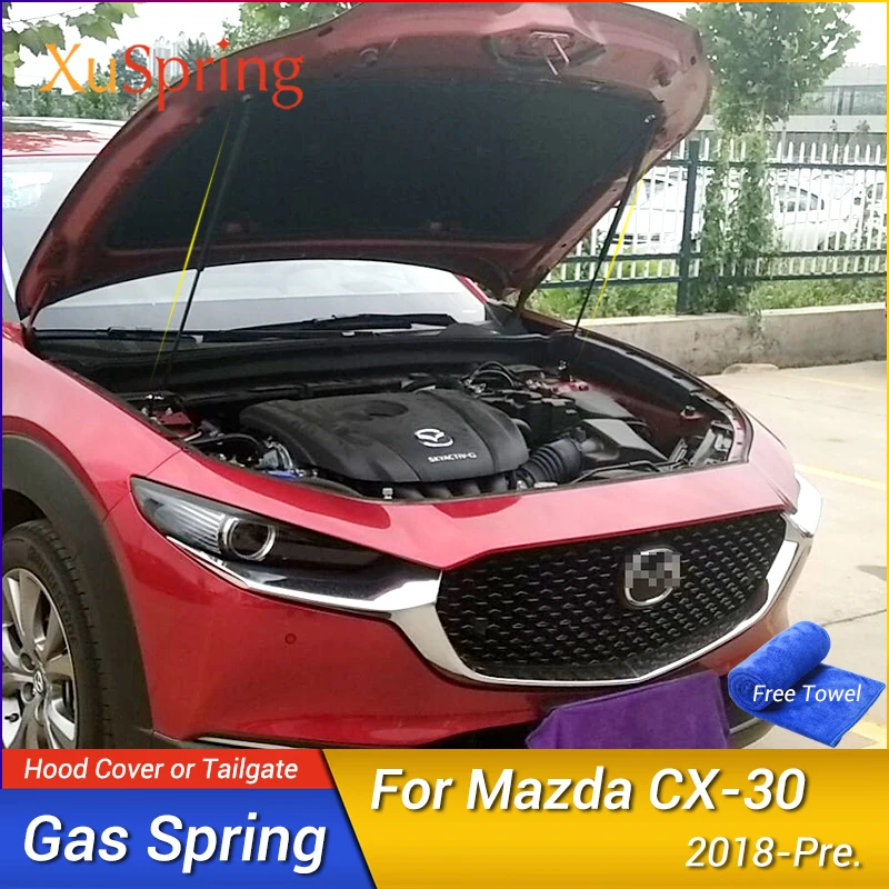 Tampa dianteira do motor do carro, choque de mola, suporte de gás, barras de suporte, acessórios de haste hidráulica, Mazda CX-30 2019-2022 2024