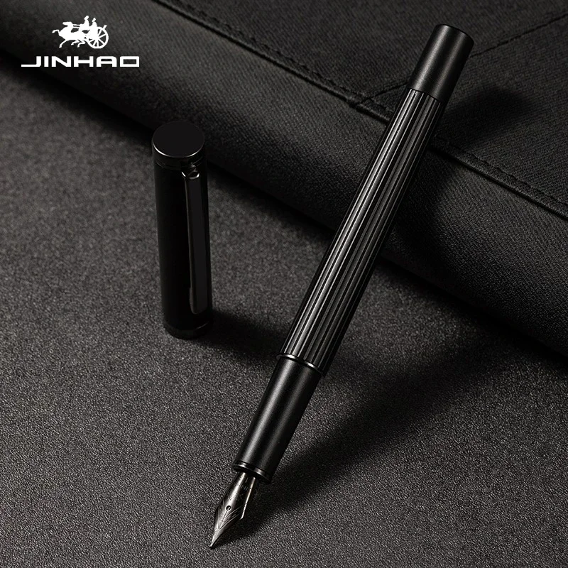 Imagem -04 - Jinhao 88 Caneta Tinteiro de Metal Azul Vermelho Preto Canetas de Luxo f ef Ponta Extra Fina Escrita Material Escolar de Escritório Papelaria