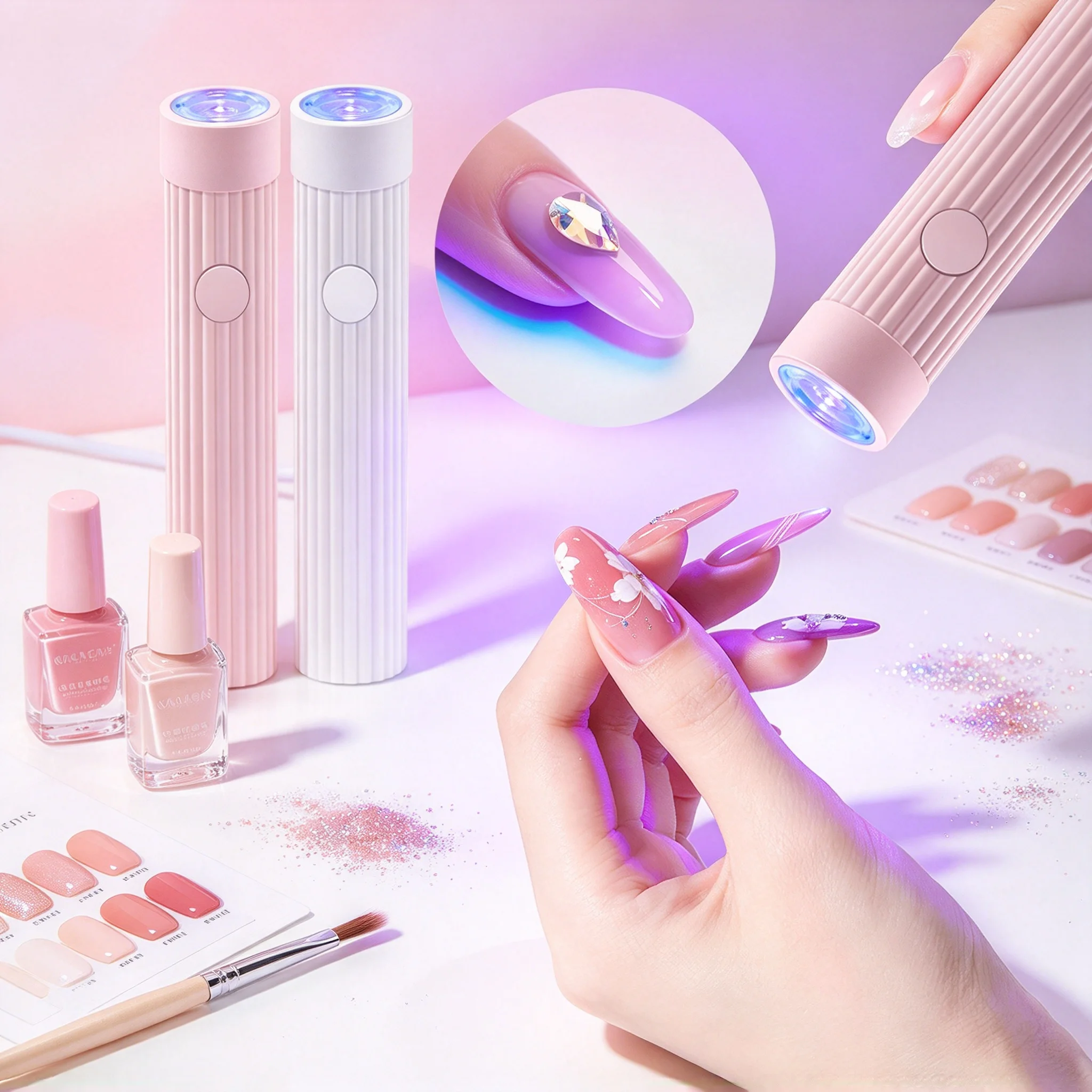 LEDUV Nail Lamp Professional Mini Chargeable Portable Machine Family Handheld Quick Drying Varnish Gel Polish Curing Nails Dryer