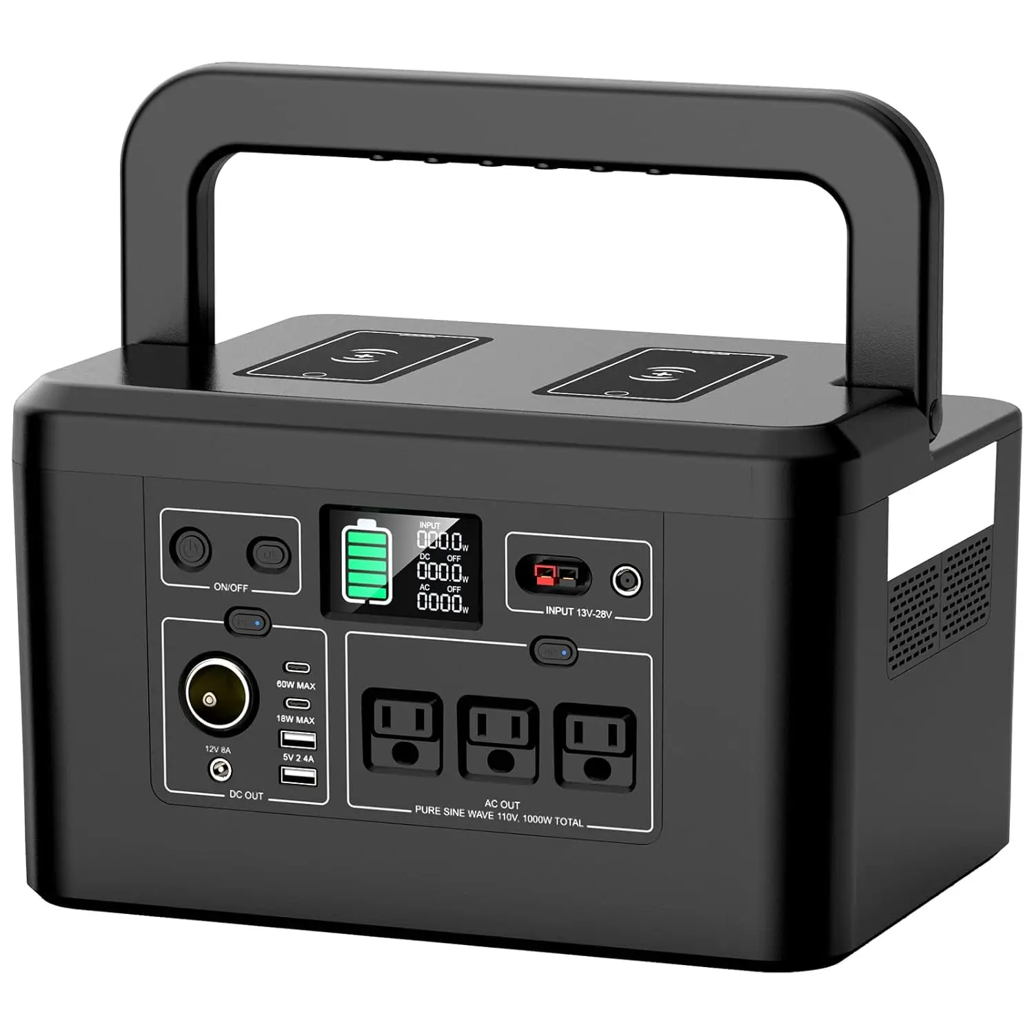 

Portable Power Station 800W with 3 AC Outlets, 740Wh Solar Powered Generator(Solar Panel Optional), Emergency Backup, Custom