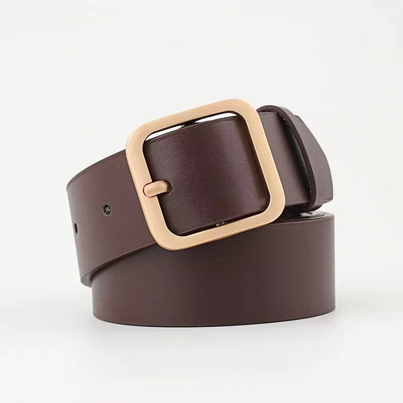 ALA Rising|2024C New Style Belt Real Leather Square Metal Vintage Simple Design All Mtach Women Belts