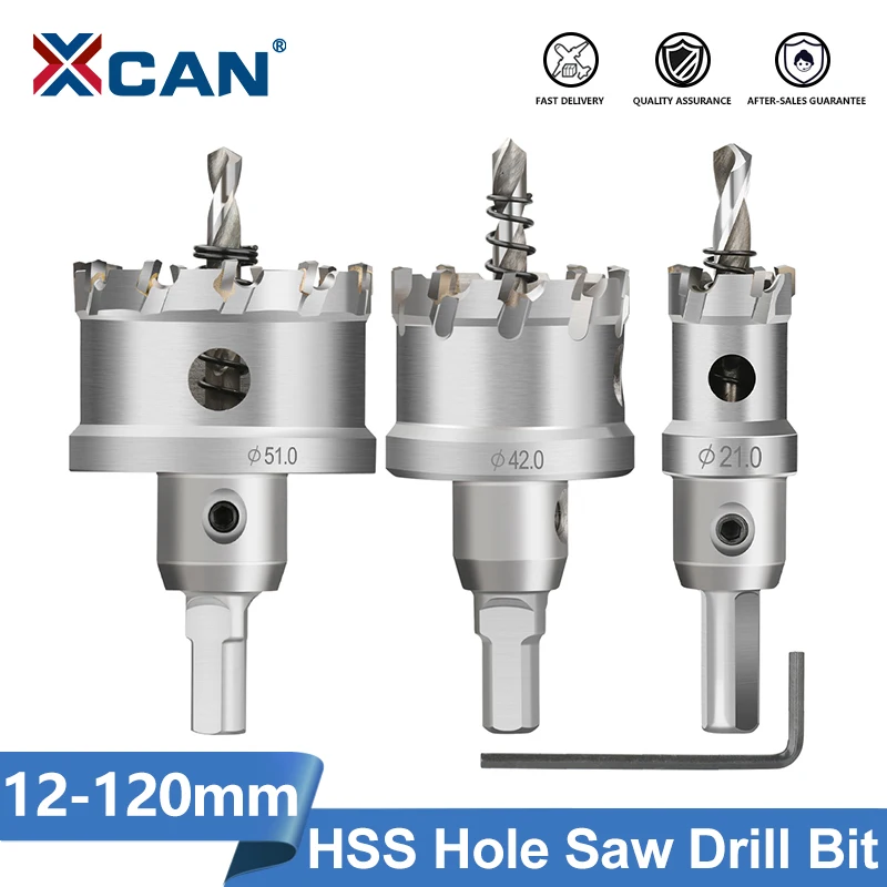 

XCAN Drill Bit Carbide Tip Drill Bit TCT Hole Saw Set 12-120mm Drill Bit for Stainless Steel Wood Metal Drilling Hole Opener