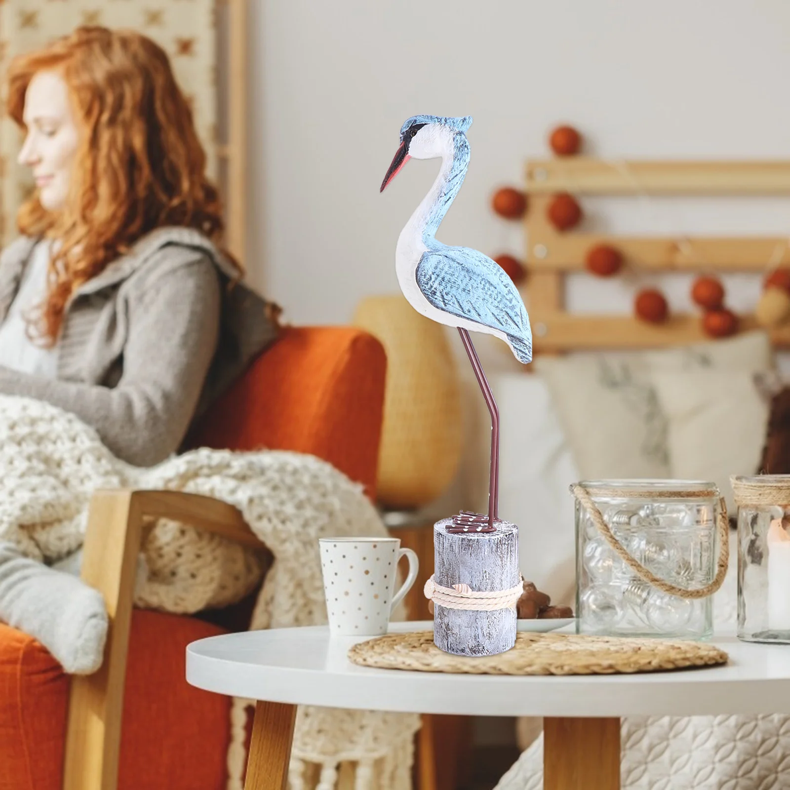 

Wooden Seagull Decoration Elegant Nautical Ornament for Home Bedroom Living Room Wedding Festival Gift Charm Accent