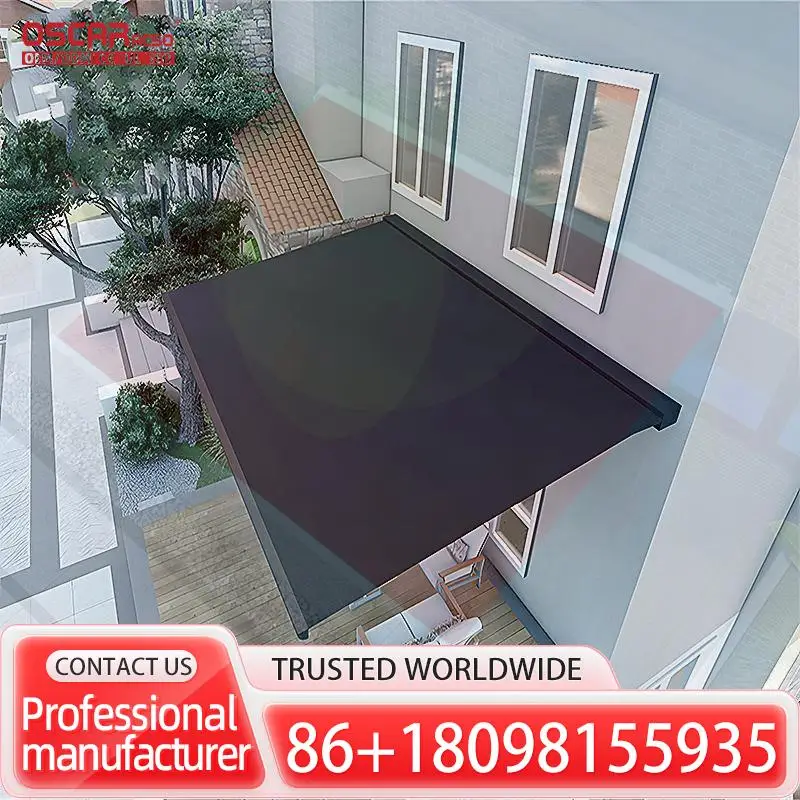 

Large Size Retractable Aluminum Awning with Remote Control Full Cassette Outdoor Use for Patio Garden Balcony Retractable Awning