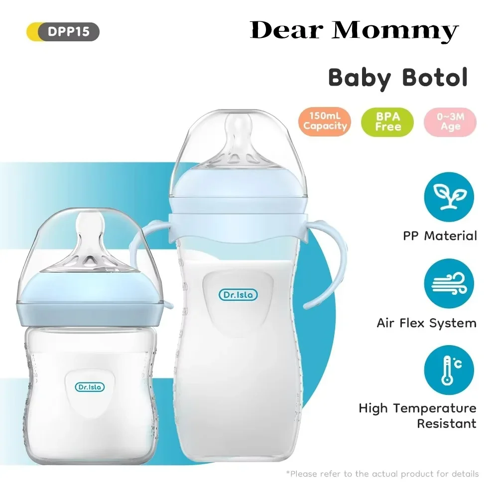 Biberón de PP para bebé de 150/240/330ML, biberón para recién nacido con asa, biberones de leche, suministros de alimentación para recién nacidos sin BPA