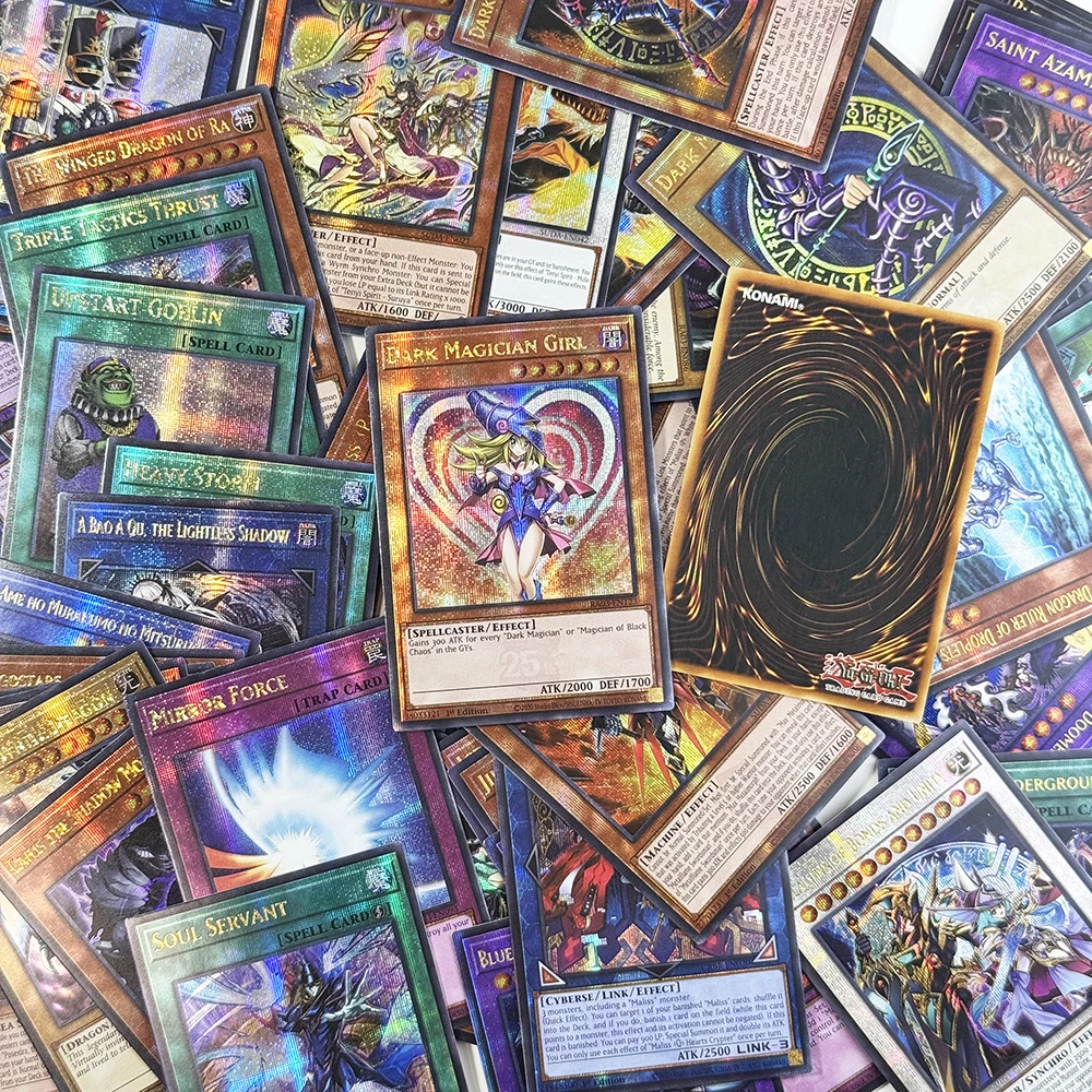 Yu-Gi-Oh Proxy Cards QCSCR Quarter Century Secret Rare 25th Anniversary Blue-Eyes Ultimate Dragon Dark Magician Girl RA03/SUDA