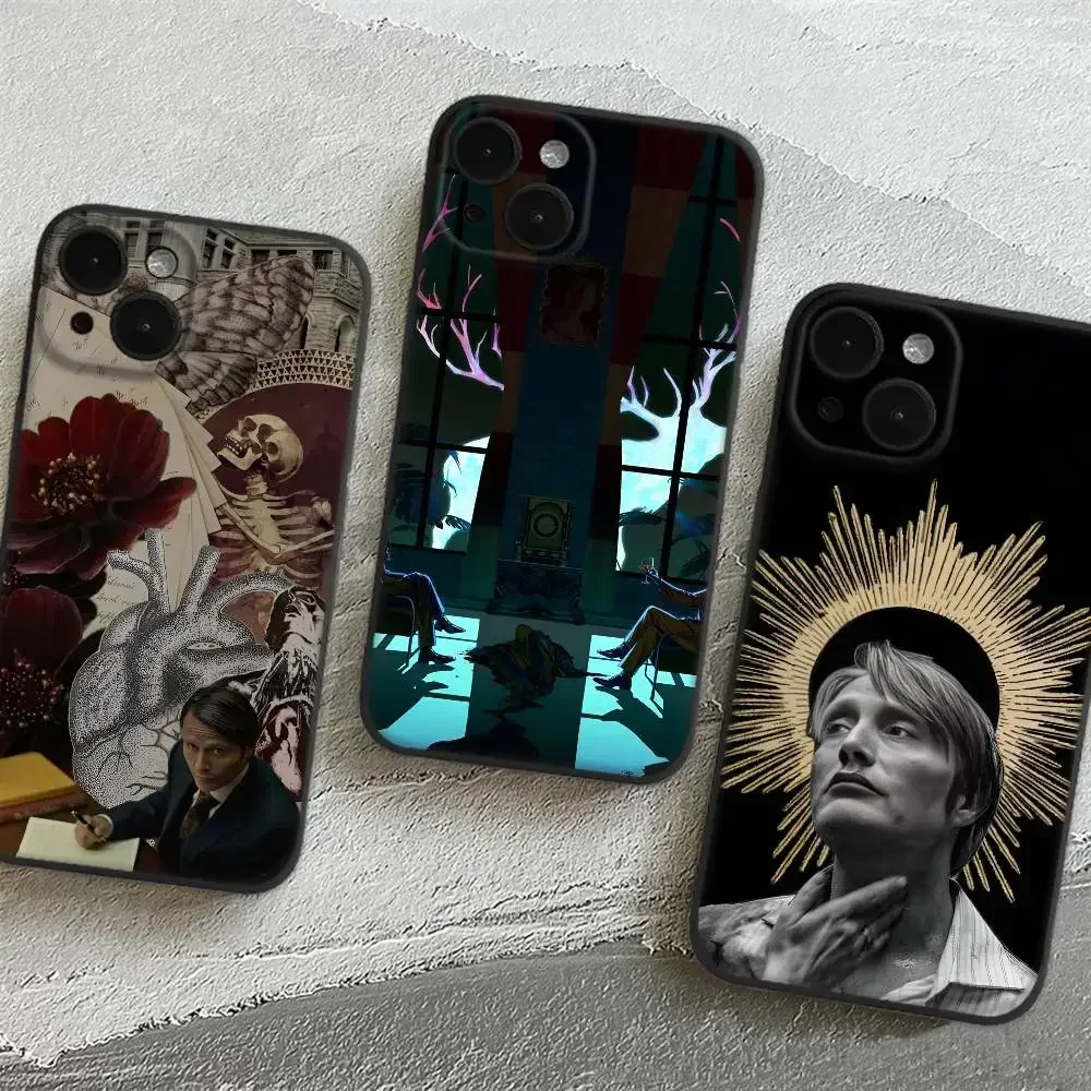 Psychological Thriller TV H-Hannibal Phone Case For Apple iPhone 17 16 Pro Max 15 Pro Max 14 13 12 11 Mini Wave Oil Back Short