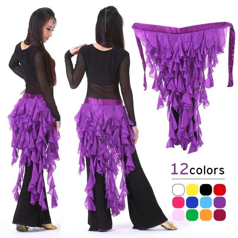 

Women Belly Dance Costume Hip Scarf Accessories Belt Skirt Bellydance Latin Dance Tassel Wave Skirt Dancing Costumes