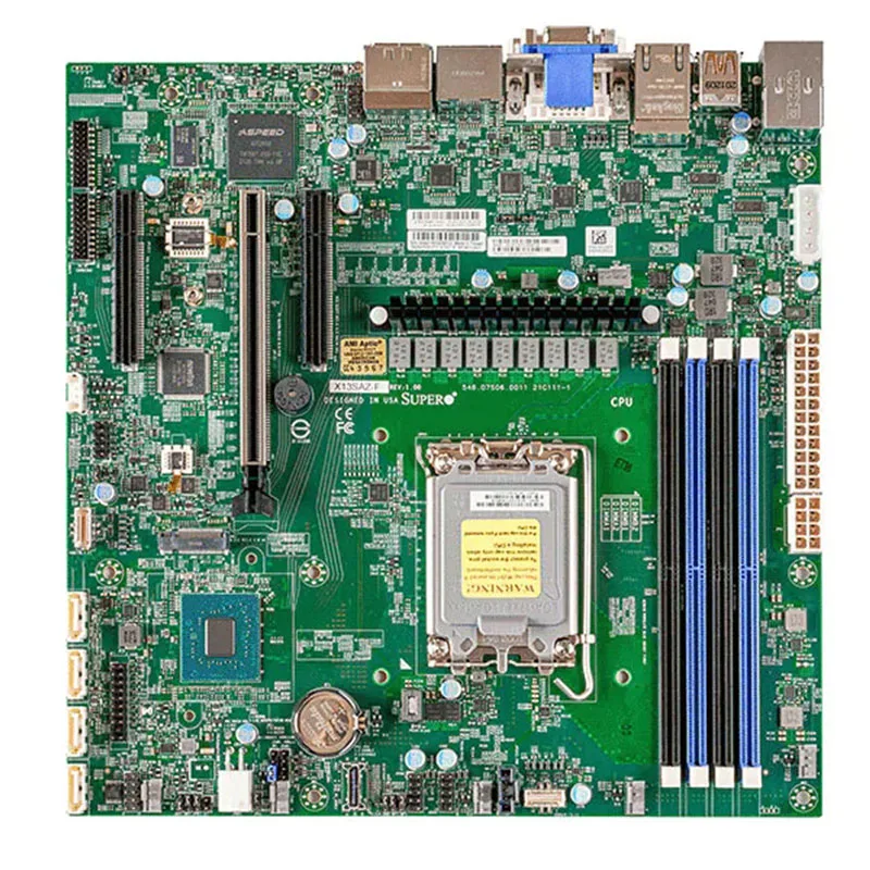 X13SAZ-F ل Suppermicro جزءا لا يتجزأ من اللوحة الأم i9/i7/i5/i3 12th جيل كور DDR5-4400MHZ LGA-1700 المزدوج 2.5 جيجابت Lan اختبارها