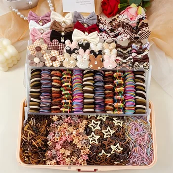 126 Pieces of Random Colors: Leopard-Print, Caramel-Colored Hair Accessories, Suitable…