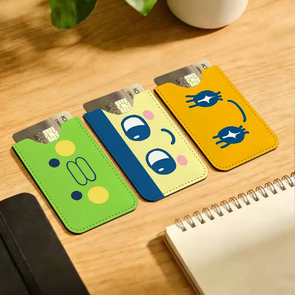 Game T-Tamagotchi PU Leather Cardholder Ultra Slim Credit ID Card Organizer Lightweight Business Card Holder