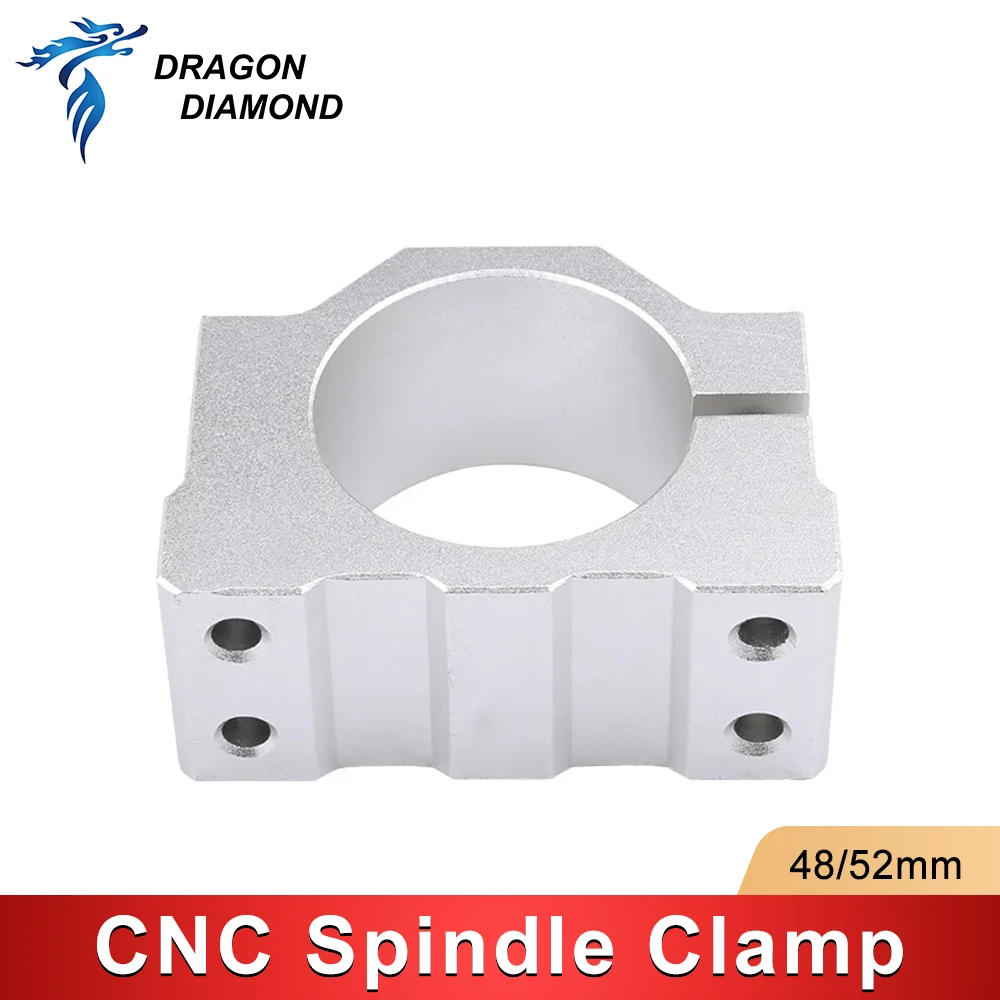 Aluminium CNC Spindle Clamp Holder Inner Diameter 48mm 52mm Z Axis Router Mount Bracket 800W 1.5KW 2.2KW Spindle Fixture