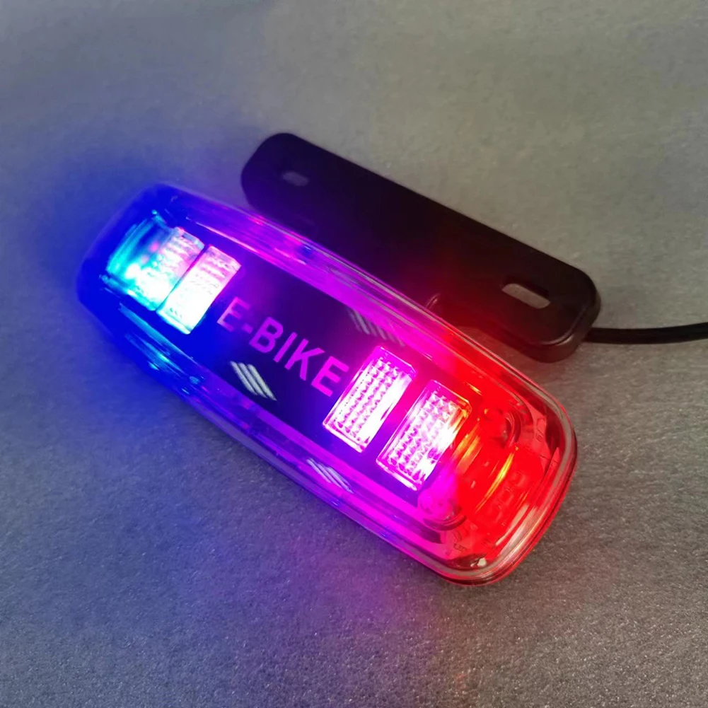 2-in-1 Running Lights Brake Lights LED Bike Rear Light Cycling Safety Flashlight With 4 Modes For Electric Bike 36-60V