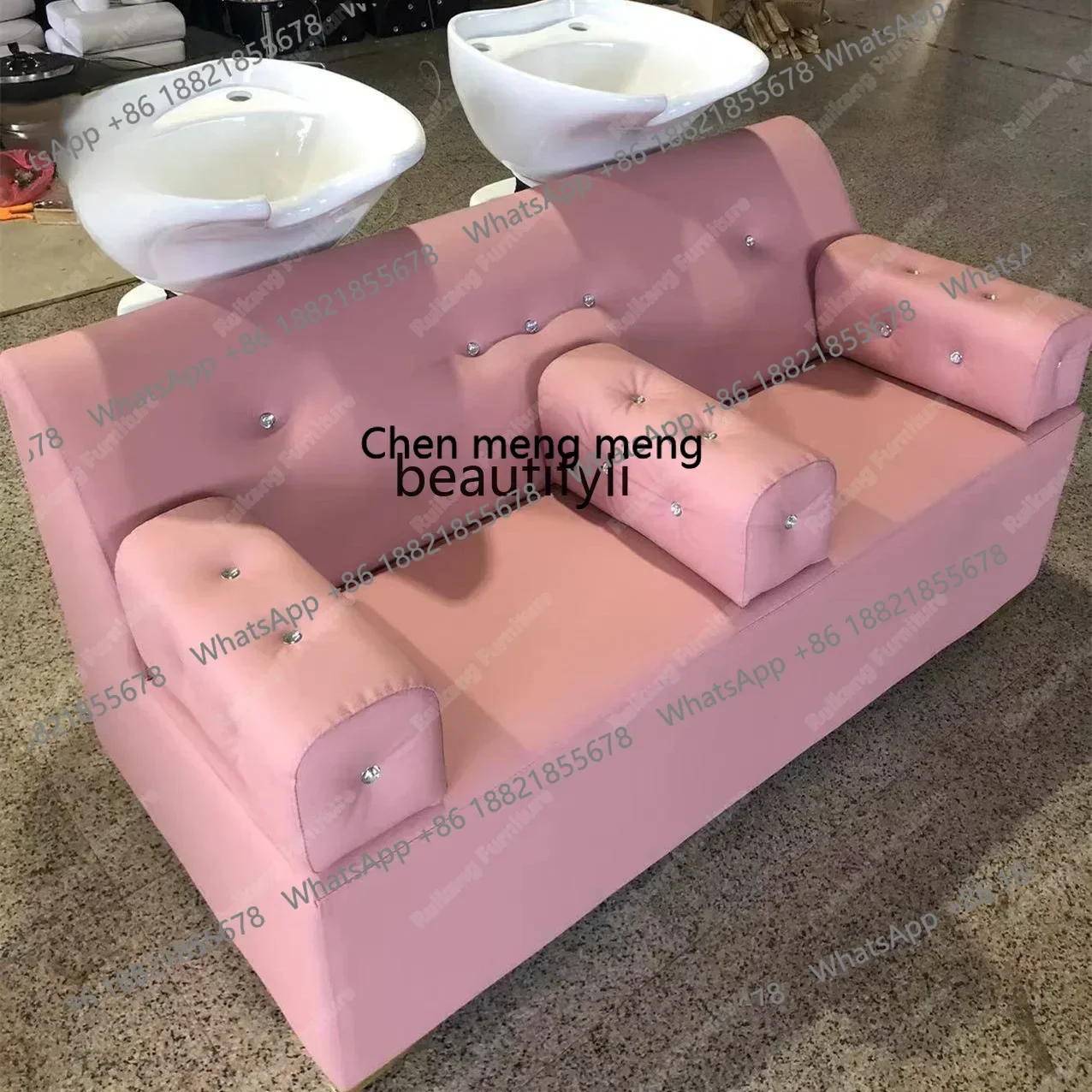 

smt7486 Double Shampoo Chair for Hair Salon Multifunctional Thai Fumigation Head Therapy Bed Facial Bed Constant Temperature7486