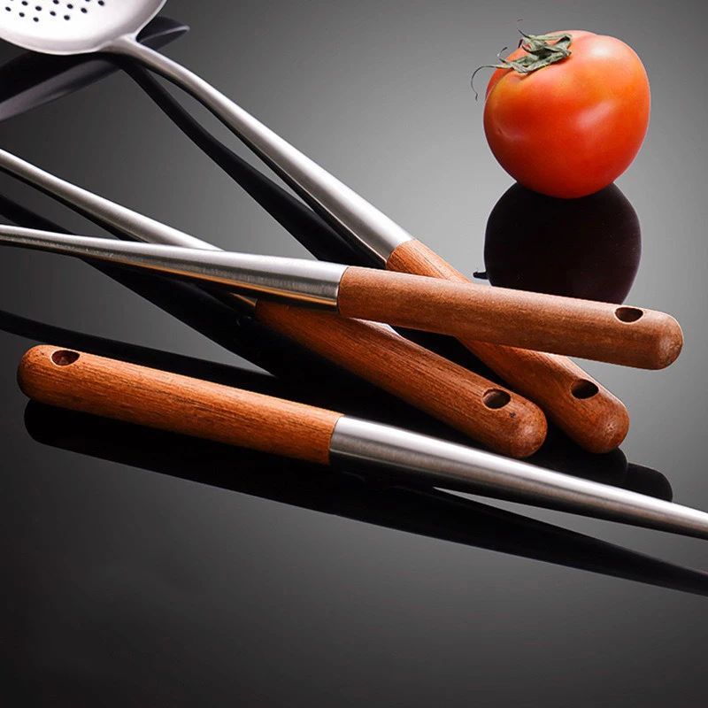 Utensilios de cocina, espátula Wok, herramienta de hierro y cucharón, espátula para equipo de cocina de acero inoxidable, accesorios de cocina esenciales