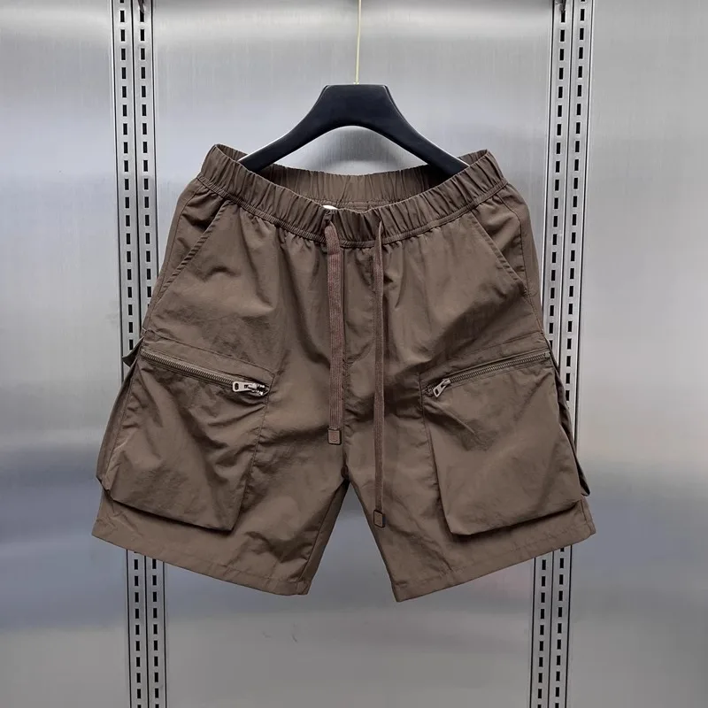 

American Retro Multi-Pocket Shorts Men's Summer Trendy Loose Casual Drawstring Beach Four-Five Pants Youth Active Style