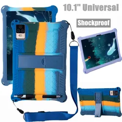 Universal Shockproof Soft Silicone Case For 10 10.1 inch Android Tablet PC Solid Color Back Stand Cover for 24*16cm