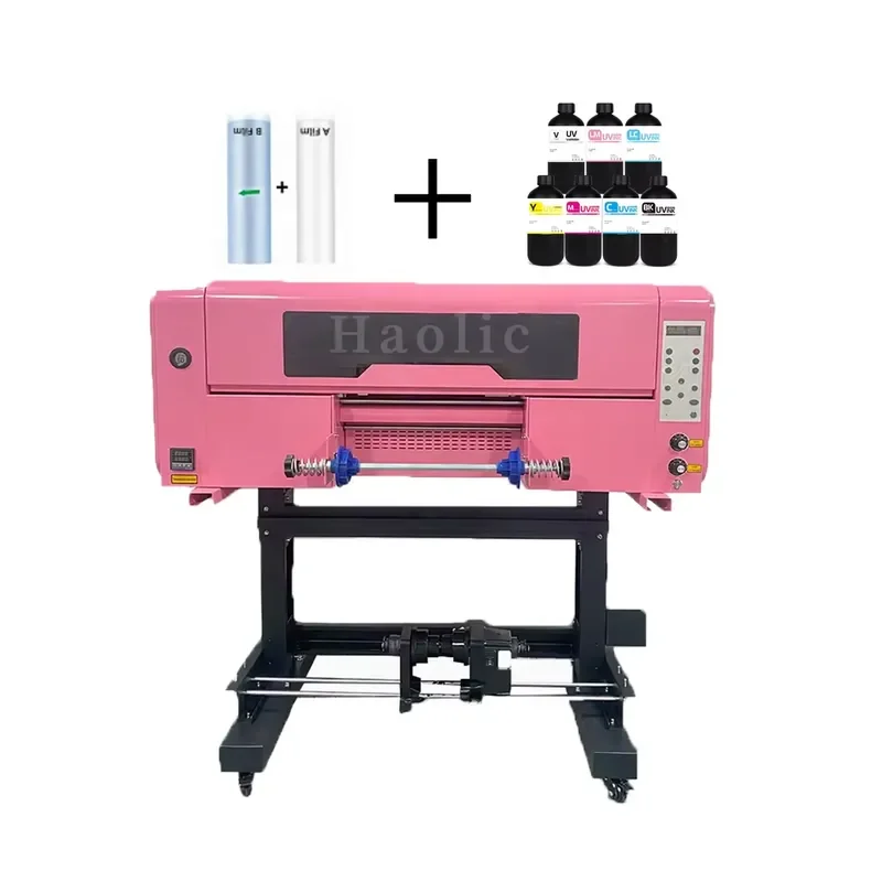 CE Certificate pink 33cm A3 2 EPS Xp600 Head Uv Dtf Transfer Sticker Printer with Laminator Uv Dtf Cold for 16 oz Uv