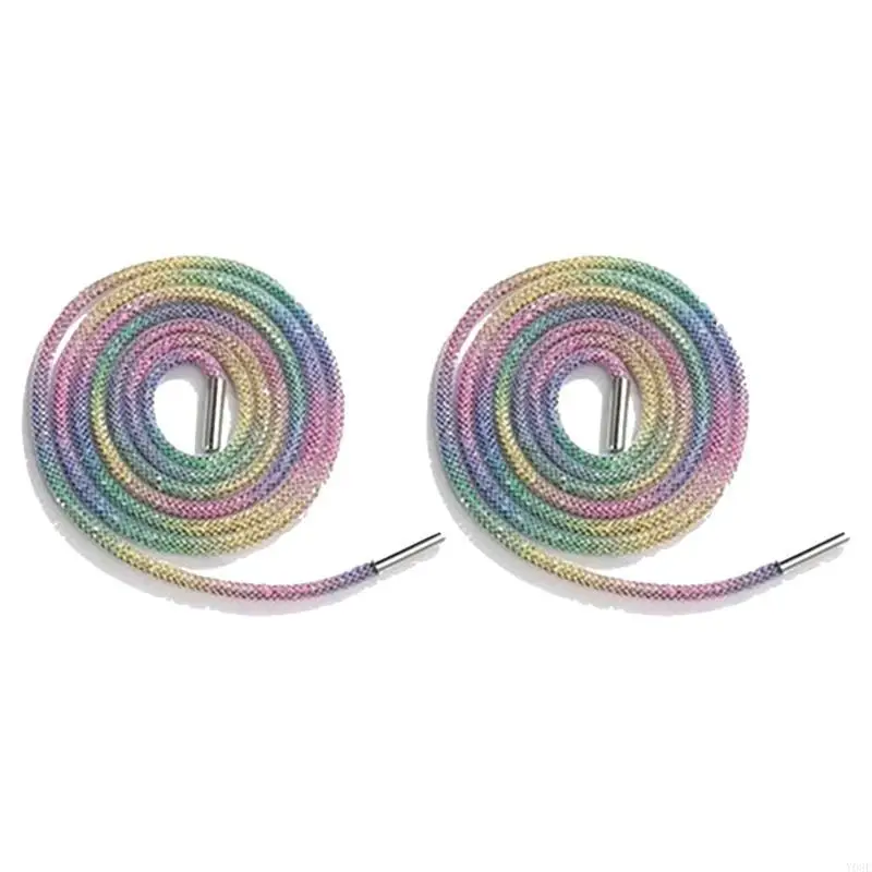 2PCS Delicate Shoelaces cho nữ cô gái tuổi teen giày thể thao trang trí gót chân kim cương bằng kim cương thay thế