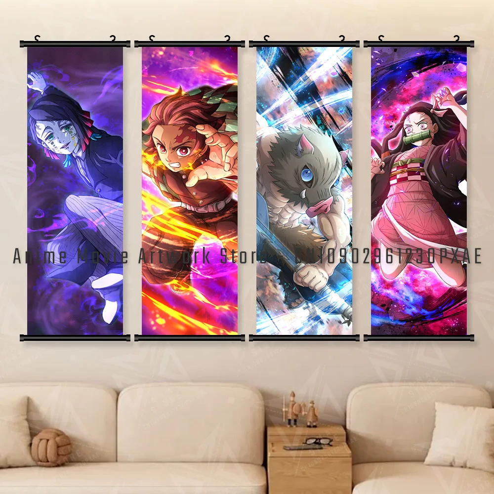Anime decoración del hogar cuadro sobre lienzo para pared pintura colgante Kanroji Mitsuri rollos imágenes póster para Demon Slayer:Kimetsu no Yaiba