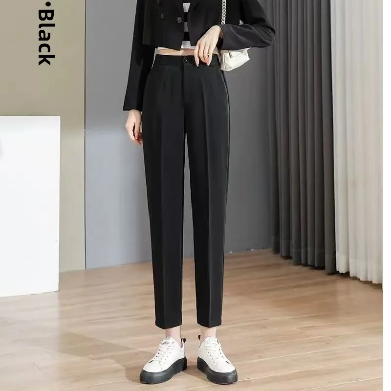 

High-End Women's Pants Zhengzhou New 2025 Spring Summer Nine-Point Smoke Tube Professional Suit Casual Pants High Waist Strai...