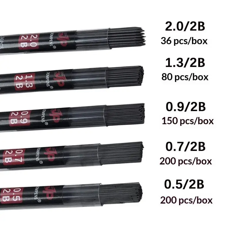 Nuevo Estuche de Tubo Redondo de Gran Capacidad para Lápices Mecánicos, Minas 2B 0.5 0.7 0.9 1.3 2.0mm, para Dibujo y Escritura