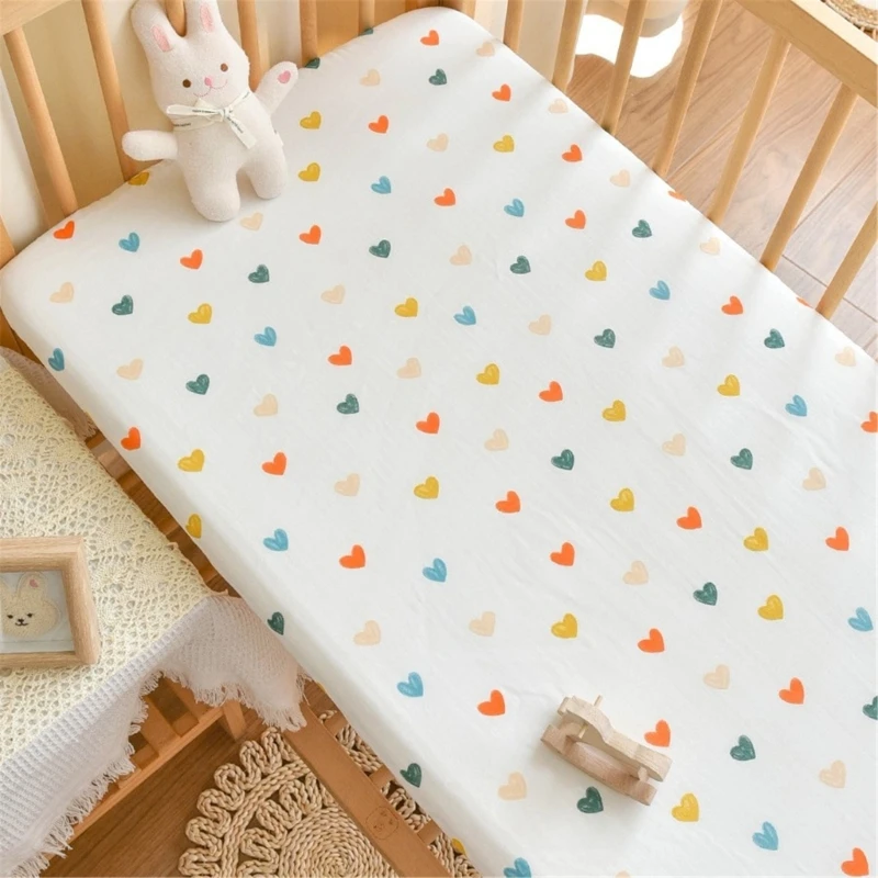 Comfortable Baby Fitted Sheet for Bassinet Soft & Breathable Cotton Crib Mattress Sleeve Protector Bed Sheet