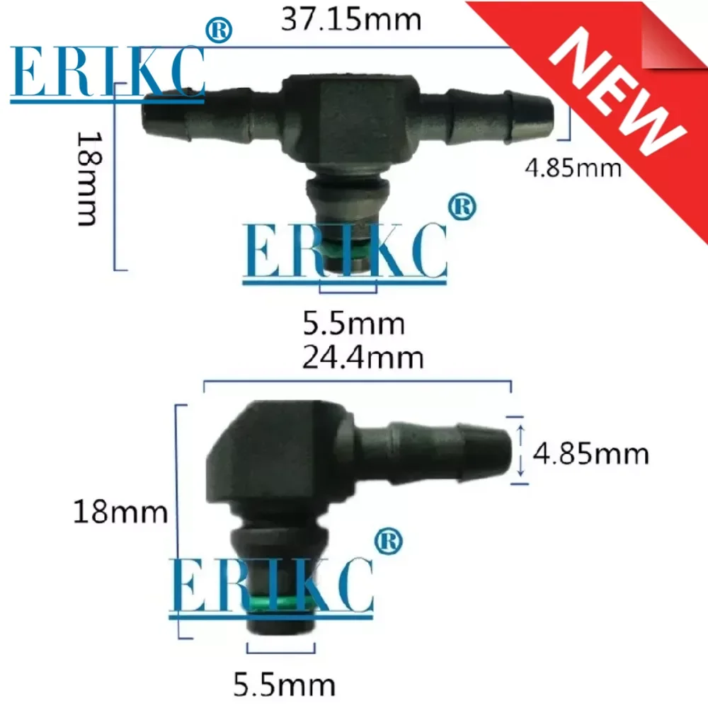 Return Oil Backflow T and L Type for Bosch 110 Series Diesel CR Parts Fuel Injector Plastic 3 Two-way Joint Pipe 10pcs/bag