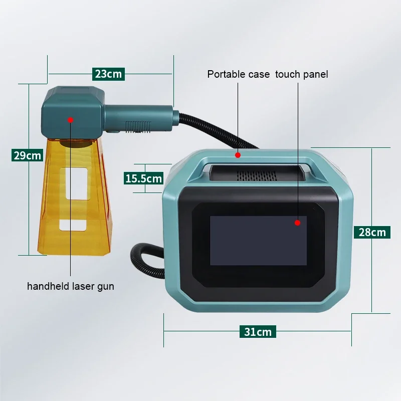 Portátil 20w 30w handheld máquina de gravação de marcação a laser de fibra max tipo bateria plug-in mini impressão para jóias de metal 110*110mm