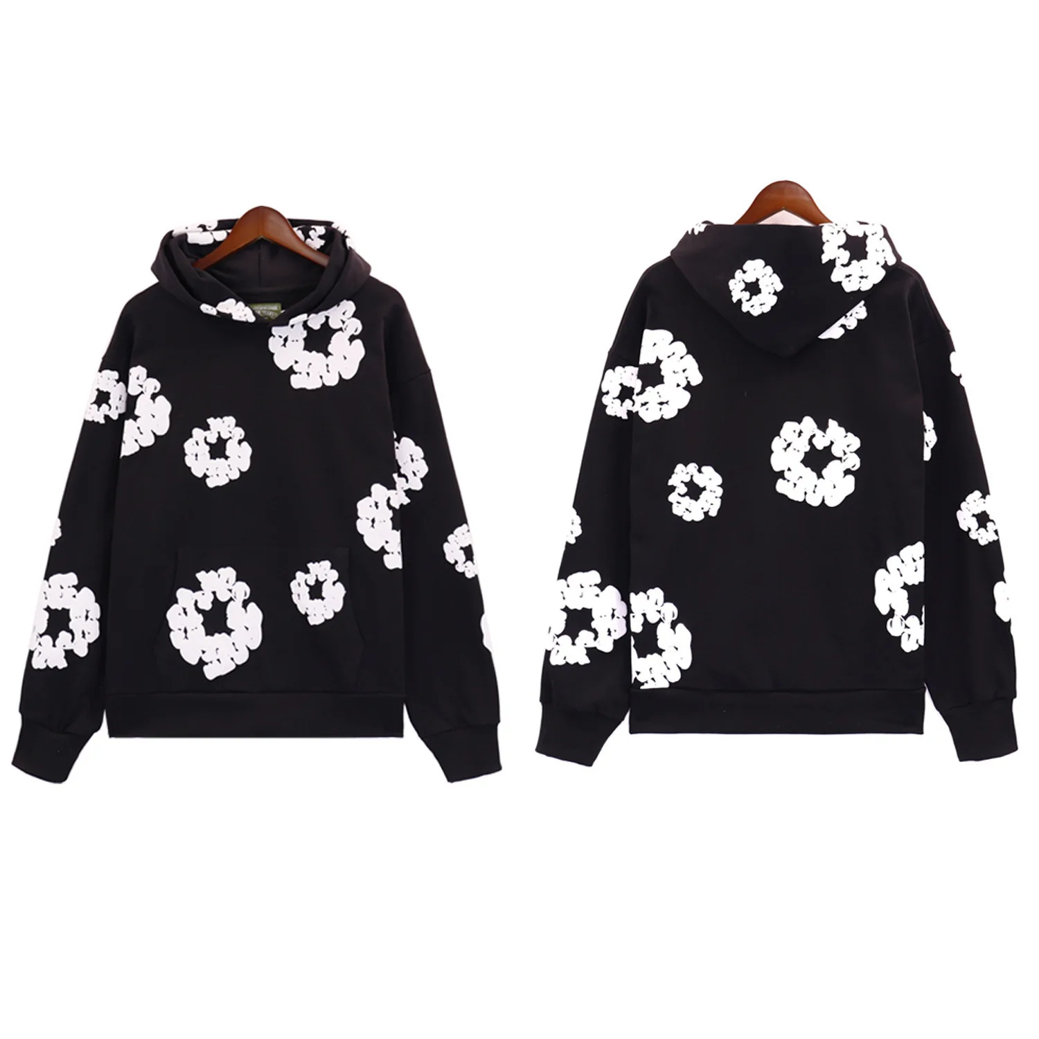 Hombres Mujeres 3D Flor Impreso Suelto Manga Larga Sudaderas Y2K Parejas Hip-hop Streetwear Jersey Sudadera Con Capucha Sudadera