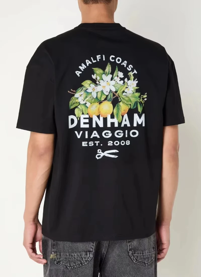 تيشيرتات فضفاضة بأكمام قصيرة مطبوعة عالية الجودة للرجال والنساء من الماركات الشهيرة لخريف وشتاء 2025