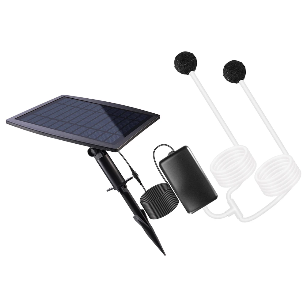 

Solar Powered Pond Oxygen Pump Compressor Energy Saving Noise Reduction Mini Lightweight for Aquarium