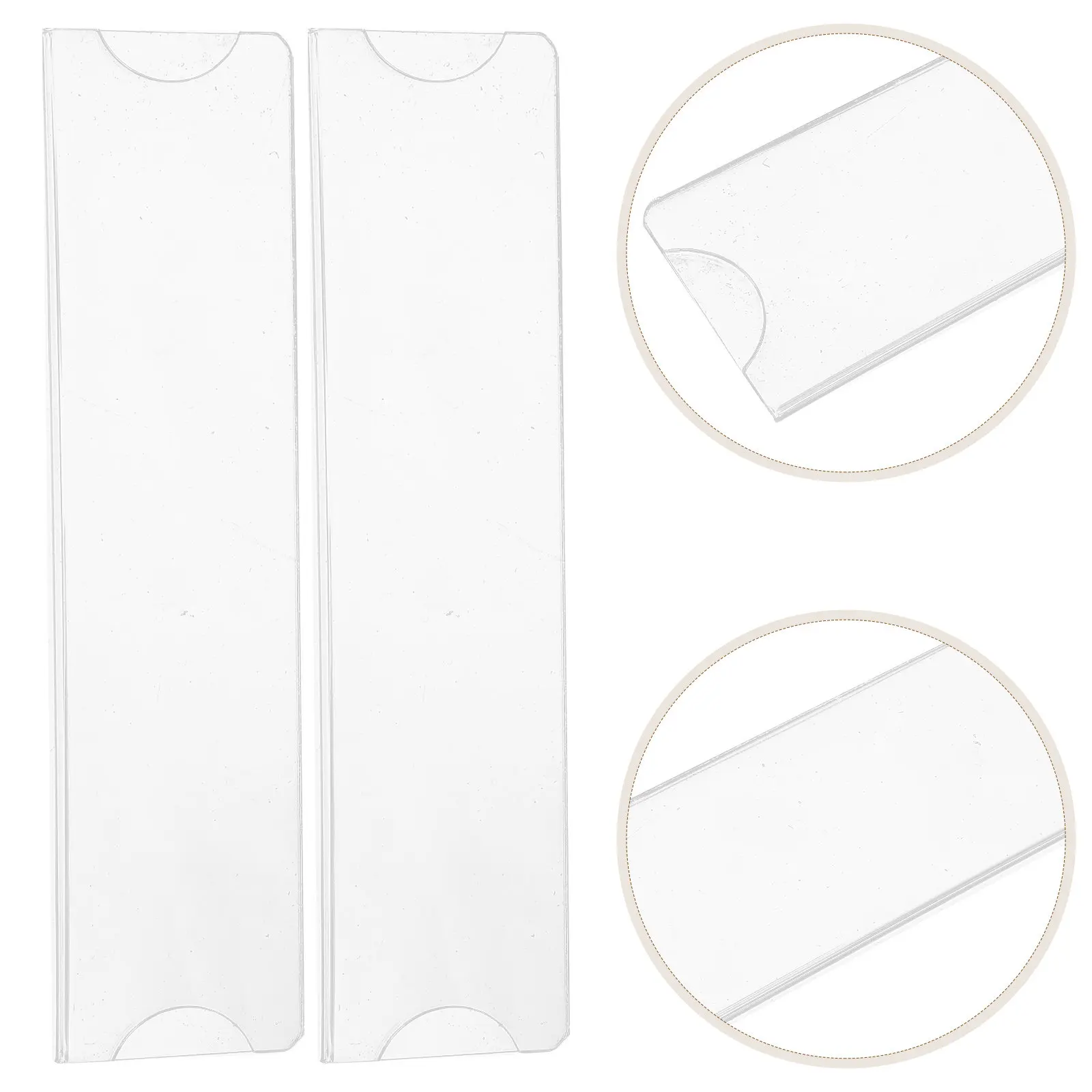Clear Wall Sign Holders for Office Workers, Enabling Quick Sign Updates, 12 Acrylic Holders, 24 Adhesive Tapes, 20.30 x 5.00 cm